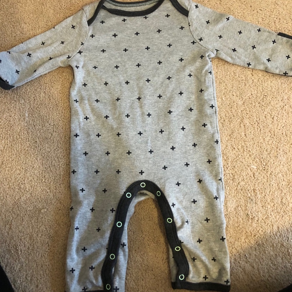 grey cross body suit